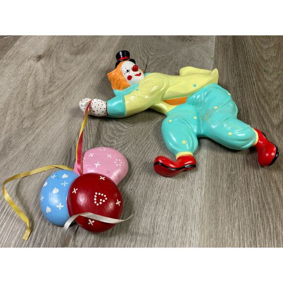 Vintage‎ UCGC Japan Ceramic Clown with Balloons Wall Hanging Decor - Picture 6 of 8